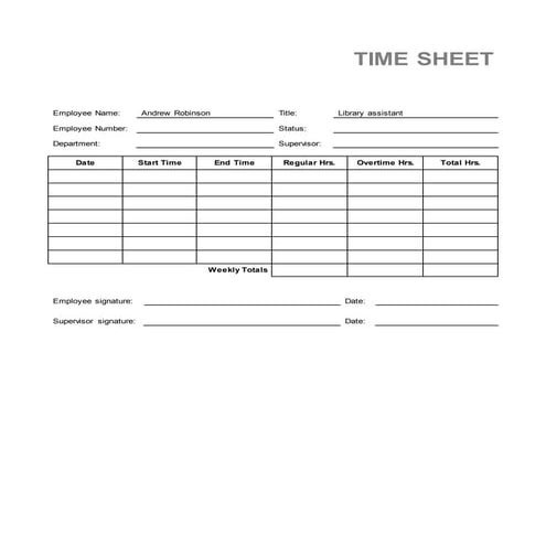 Time sheet DOCX