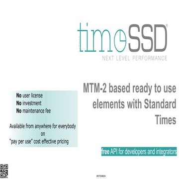 timeSSD® the MTM-2 based ready to use elements with Standard Times 