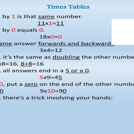 Times tables ci 350 revised