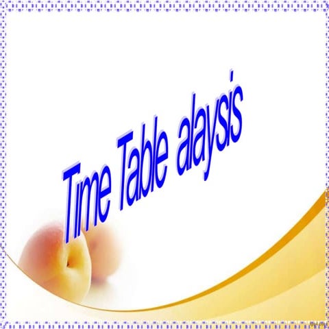 Time tabie......................................................................