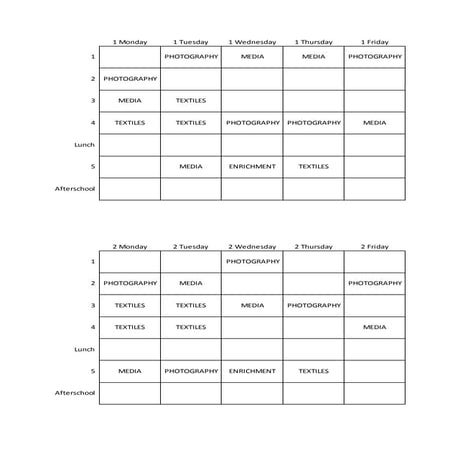 Timetable