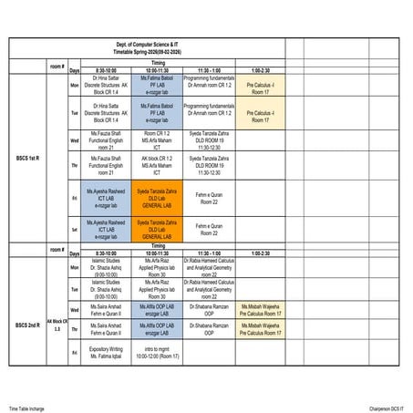 Time table format | PDF