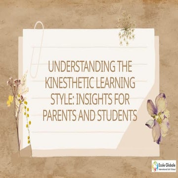 Kinesthetic Learning, learning method for students | PPTX