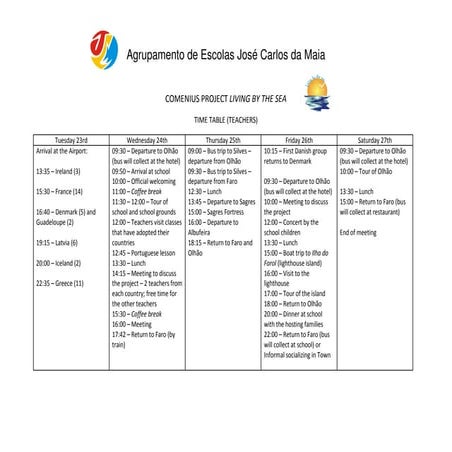 Teachers' timetable