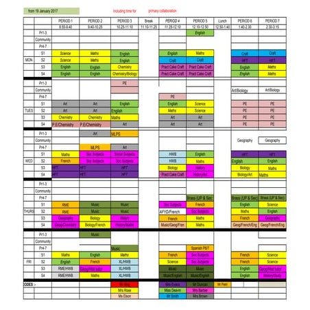 Our Timetable | PPT