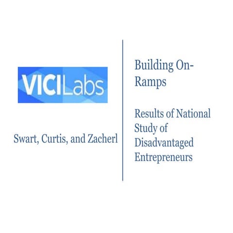 Time to climb-- results of national study of disadvantaged entrepreneurs ...