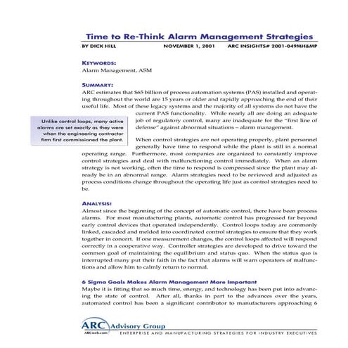 Alarm Rationalization Workshop - Tips, Tricks and Traps | PPT