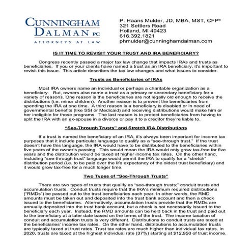 Is It Time To Revisit Your Trust And IRA Beneficiary?