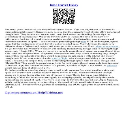 Time Travel Essay | PDF