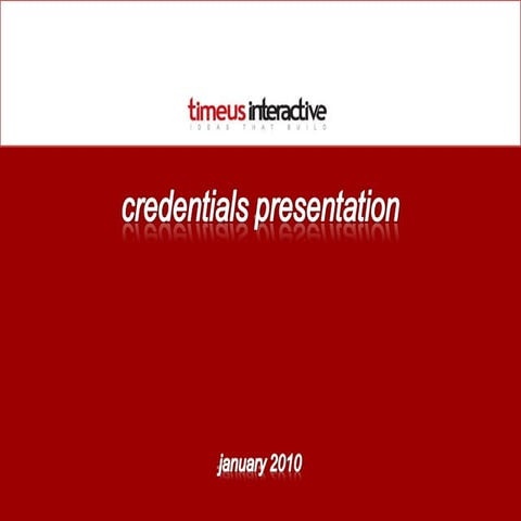 Timeus Interactive Credentials Presentation Nov09