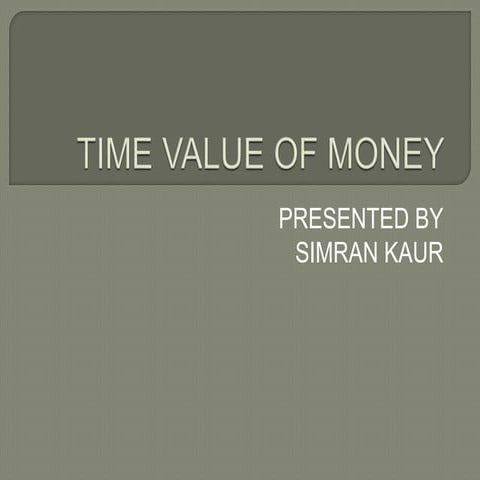 Time value of money