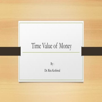 Time value of money ppt. | PPTX