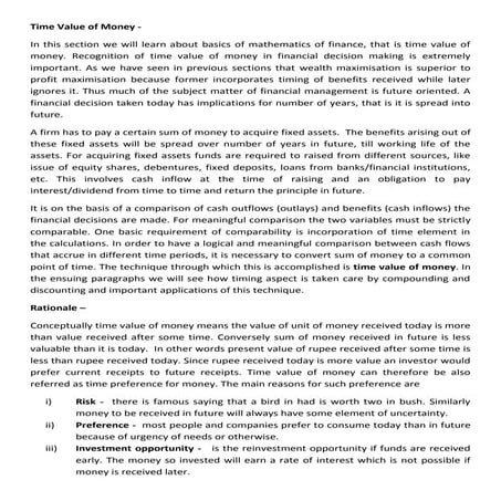 Time value of money   unit 2