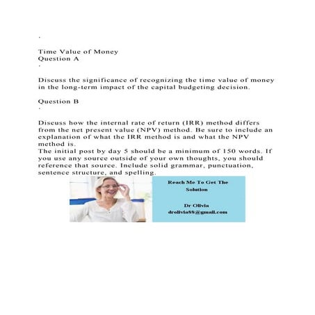 ·Time Value of MoneyQuestion A·Discuss the significance .docx