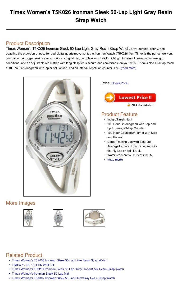timex ironman sleek 50 womens