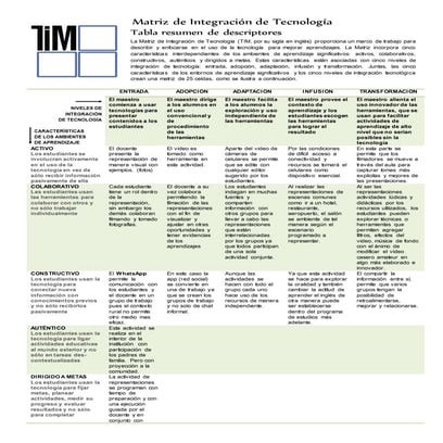 Matriz de Integración de Tecnología (TIM) | PDF