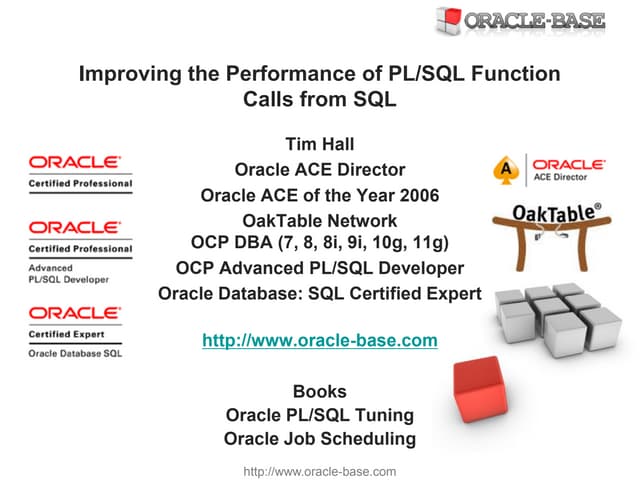 Improving the Performance of PL/SQL function calls from SQL