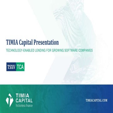 TIMIA Capital Corporate Presentation