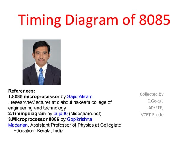 Timing diagram 8085 microprocessor