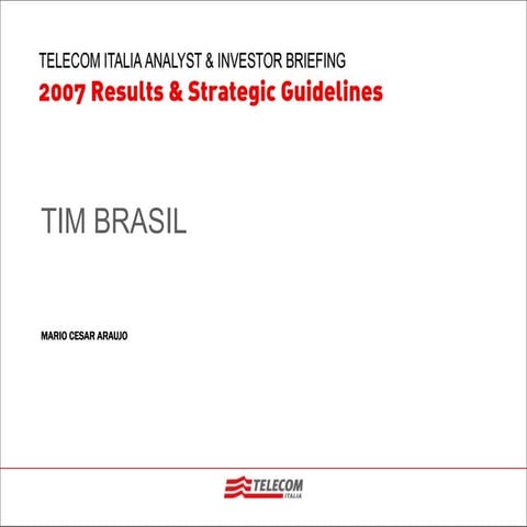 Tim Presentation On 2008 Telecom Italia Analyst & Investor Briefing