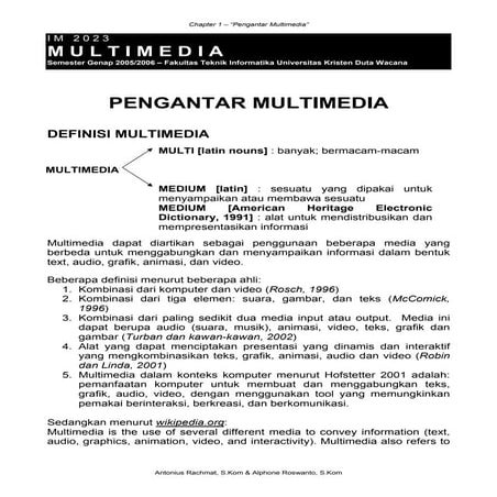 Tim (teknologi informasi multimedia) ujian multimedia pengantar