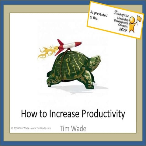 How to increase Productivity - Tim Wade