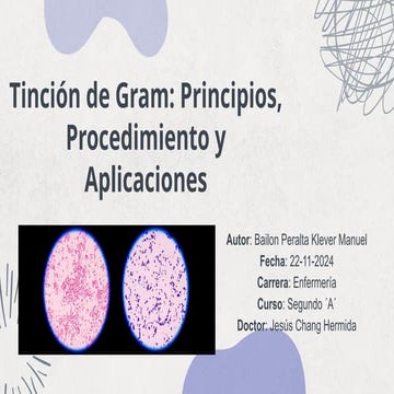Tincion De Gram sobre su proceso en microbiologia