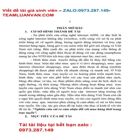 Đề Tài Nghiên cứu rủi ro cảm nhận đối với mua hàng thời trang trực tuyến.docx