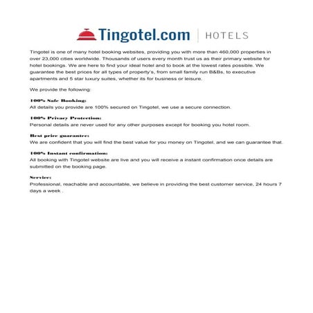 Why Tingotel Hotels