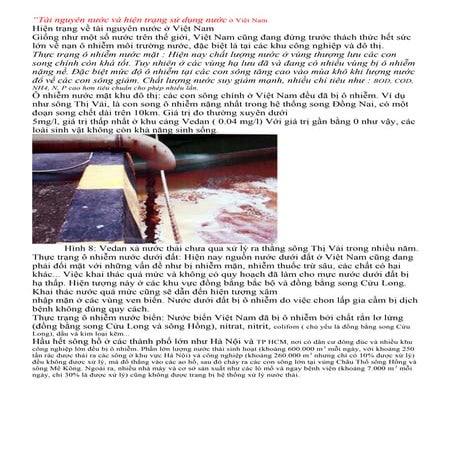 Tài nguyên nước và hiện trạng sử dụng nước ở việt nam