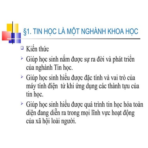 Tin hoc là mot nghanh khoa ho