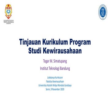 Tinjauan Kurikulum Program Studi Kewirausahaan