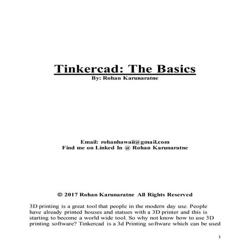 Tinkercad: The Basics