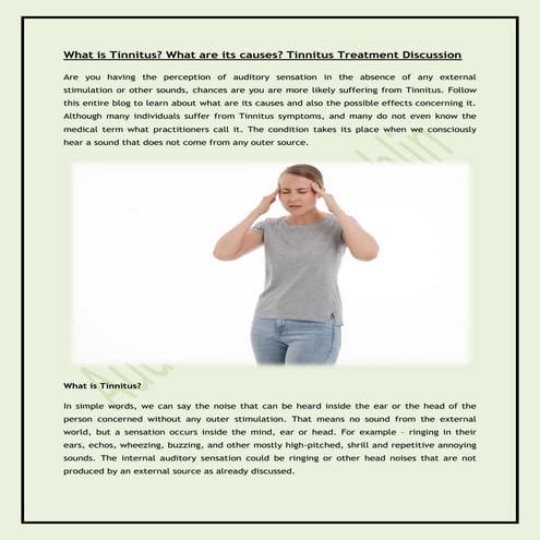 Treatment Options and Causes of Sensorineural Hearing Loss | PDF