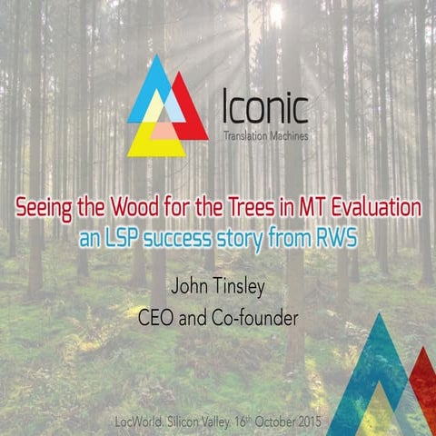 Seeing the Wood for the Trees in MT Evaluation: an LSP success story from RWS