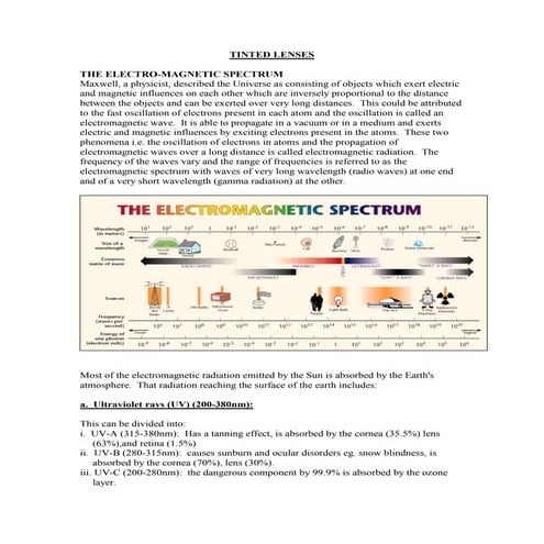tinted lenses from a book principles of ophthalmic optics