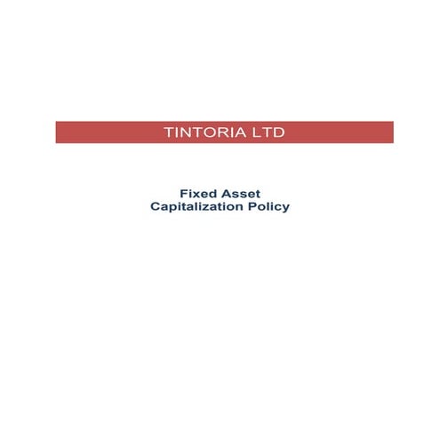 Tintoria capitalisation policy-Fixed asset policy