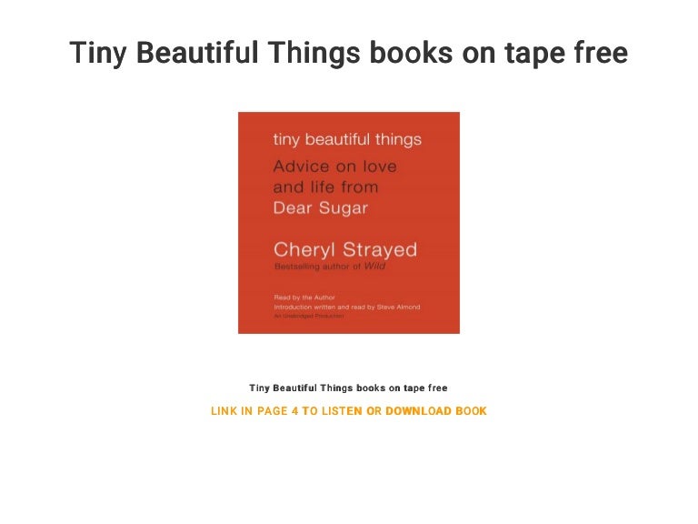 Tiny Beautiful Things books on tape free