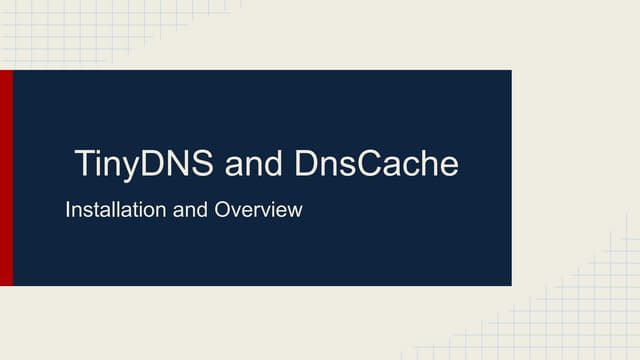 Tinydns and dnscache