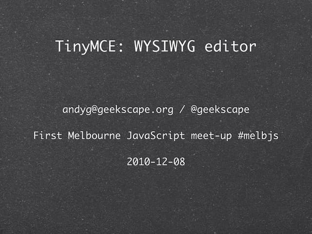 TinyMCE: WYSIWYG editor 2010-12-08