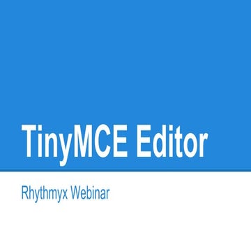 TinyMCE Editor - Rhythmyx: Powerful Website Management Platform