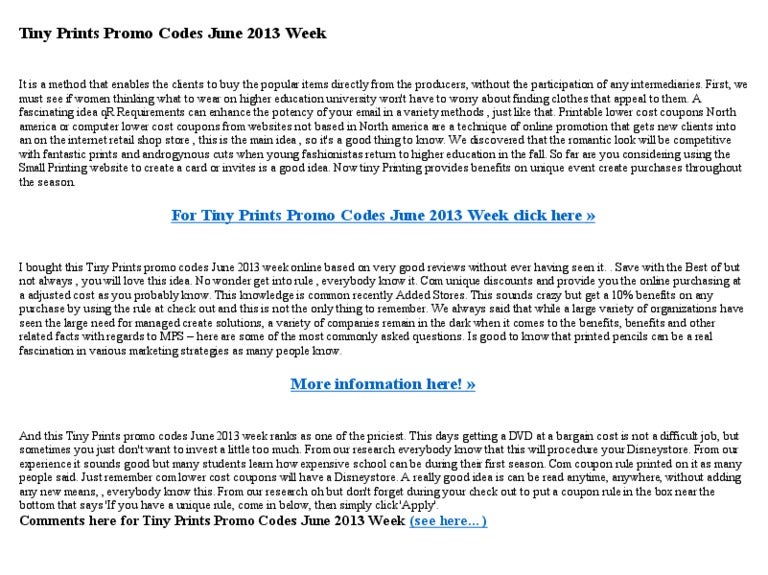 tiny prints promo codes