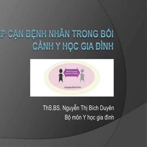 Tiếp cận bệnh nhân trong yhgđ