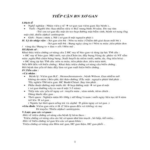 TIẾP CẬN BỆNH NHÂN XƠ GAN