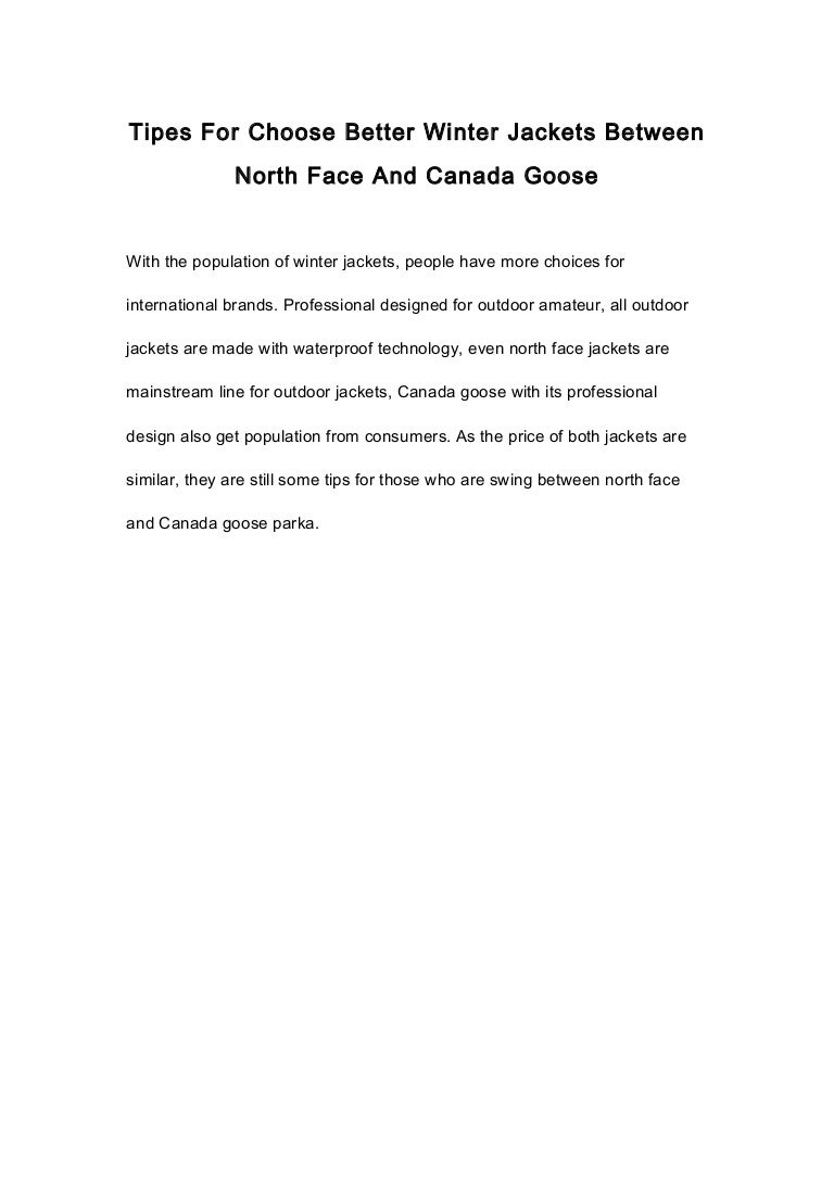 north face gotham 3 vs canada goose