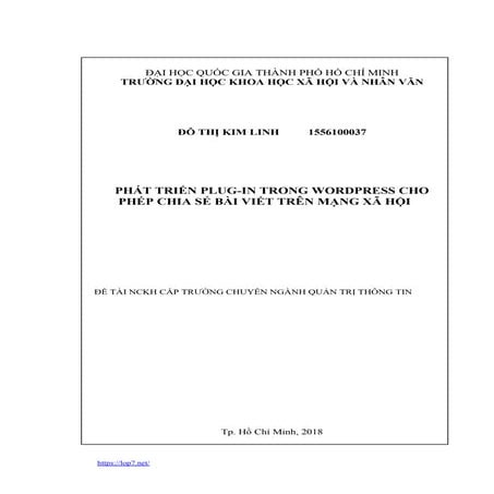 Đề tài Phát triển Plug-in trong wordpress cho phép chia sẻ bài viết trên mạng...