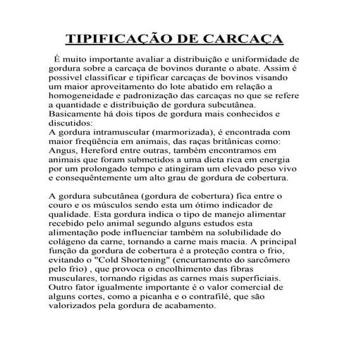 Tipificação de carcaça