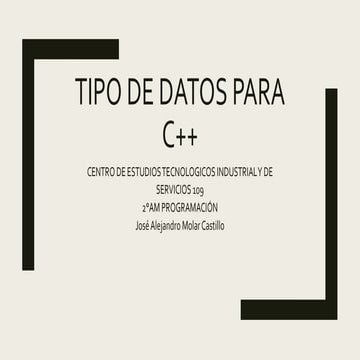 Tipos de Datos en C++ | PPT