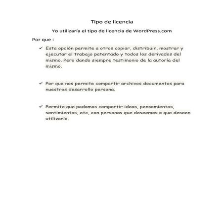 Tipo de licencia