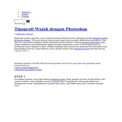 Membuat Wajah Tipografi 